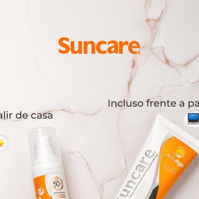 Placa de Suncare: “Incluso frente a la pantalla”